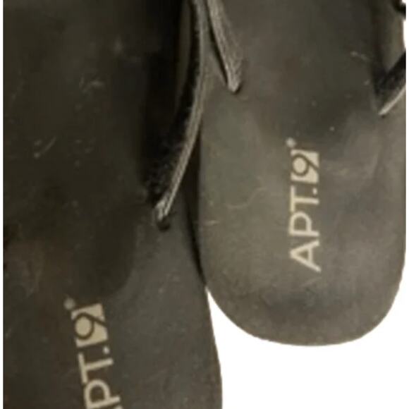 Boho Beach Chic Black Beaded Floral Sandals APT.9 Size 8 - Picture 3 of 7